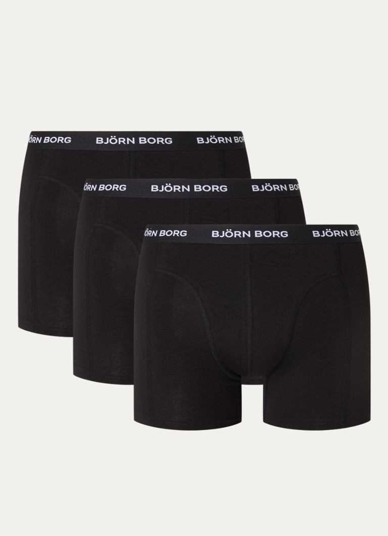 Björn Borg Heren Boxershorts met logoband in 3-pack in de kleur Zwart, maat: XL