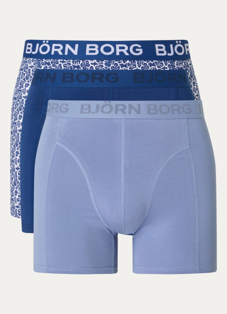 Björn Borg Heren Boxershorts met logoband in 3-pack in de kleur Donkerblauw, maat: M