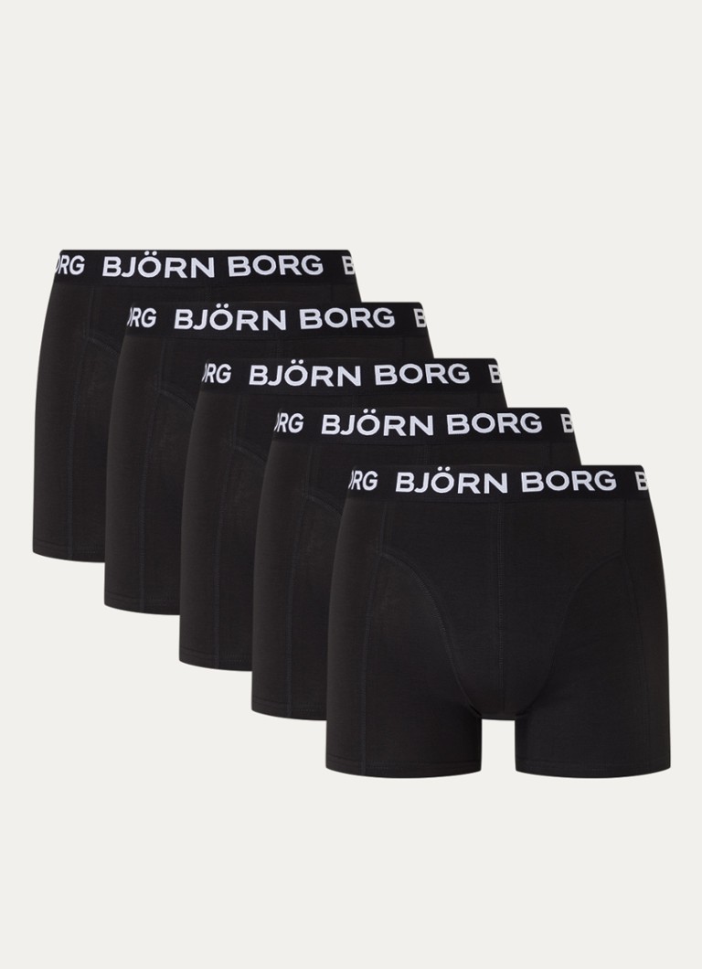 Björn Borg Heren Boxershorts met logoband in 5-pack in de kleur Zwart, maat: S