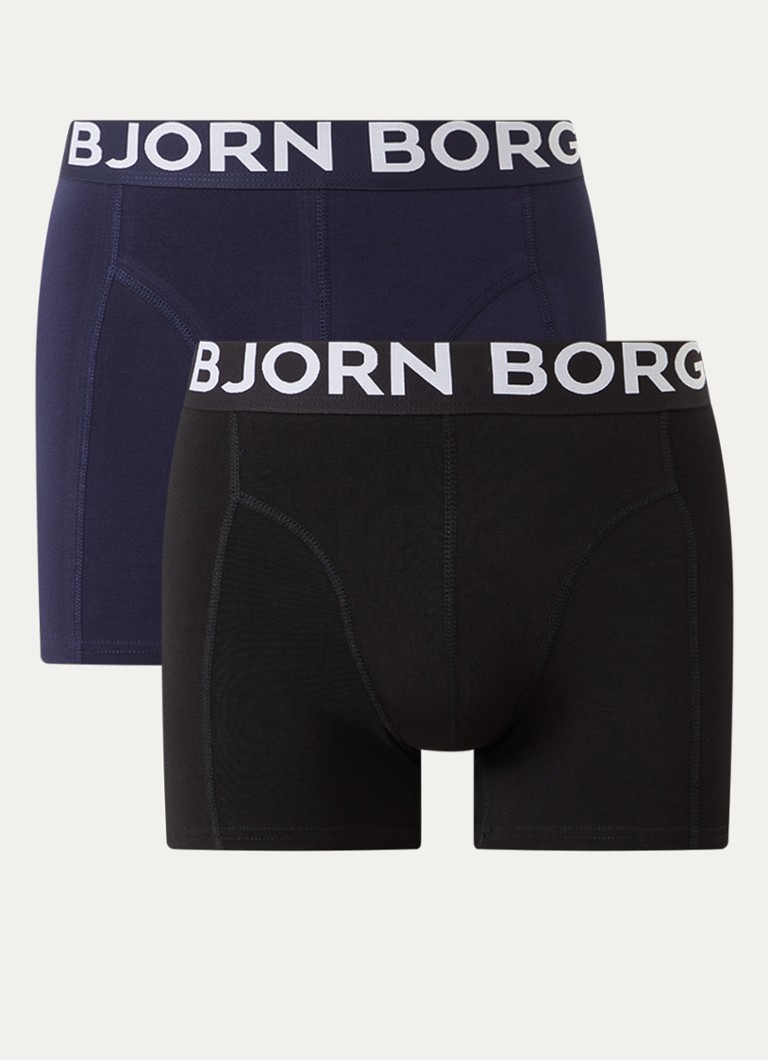 Björn Borg Heren Boxershorts met logoband in 2-pack in de kleur Donkerblauw, maat: XL