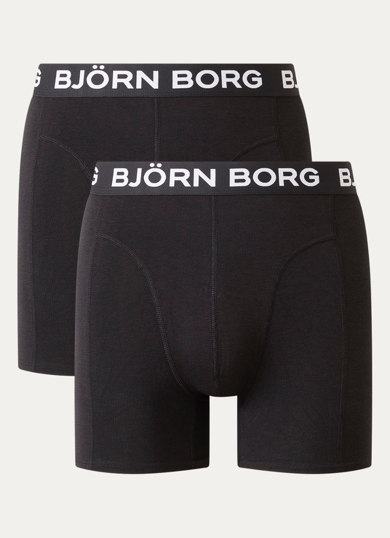 Björn Borg Heren Boxershorts met logoband in 2-pack in de kleur Zwart, maat: L