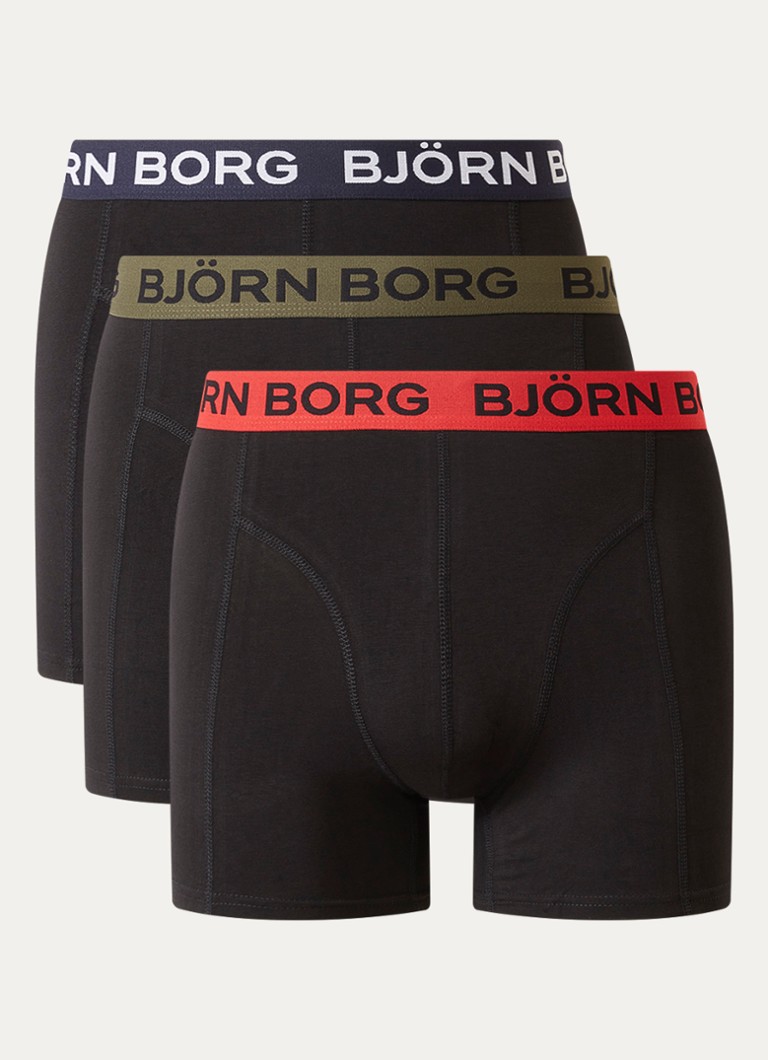 Björn Borg Heren Boxershorts met logoband in 3-pack in de kleur Zwart, maat: L