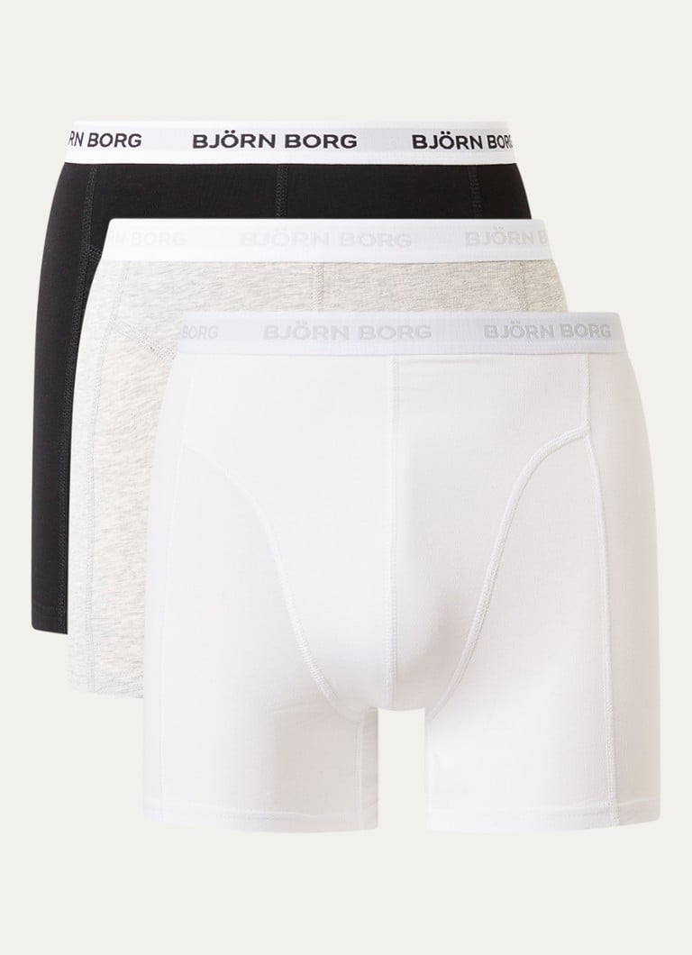 Björn Borg Heren Boxershorts met logoband in 3-pack in de kleur Wit, maat: XXL
