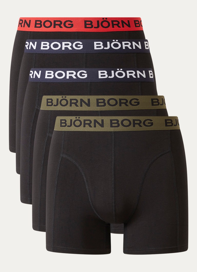 Björn Borg Heren Boxershorts met logoband in 5-pack in de kleur Zwart, maat: M