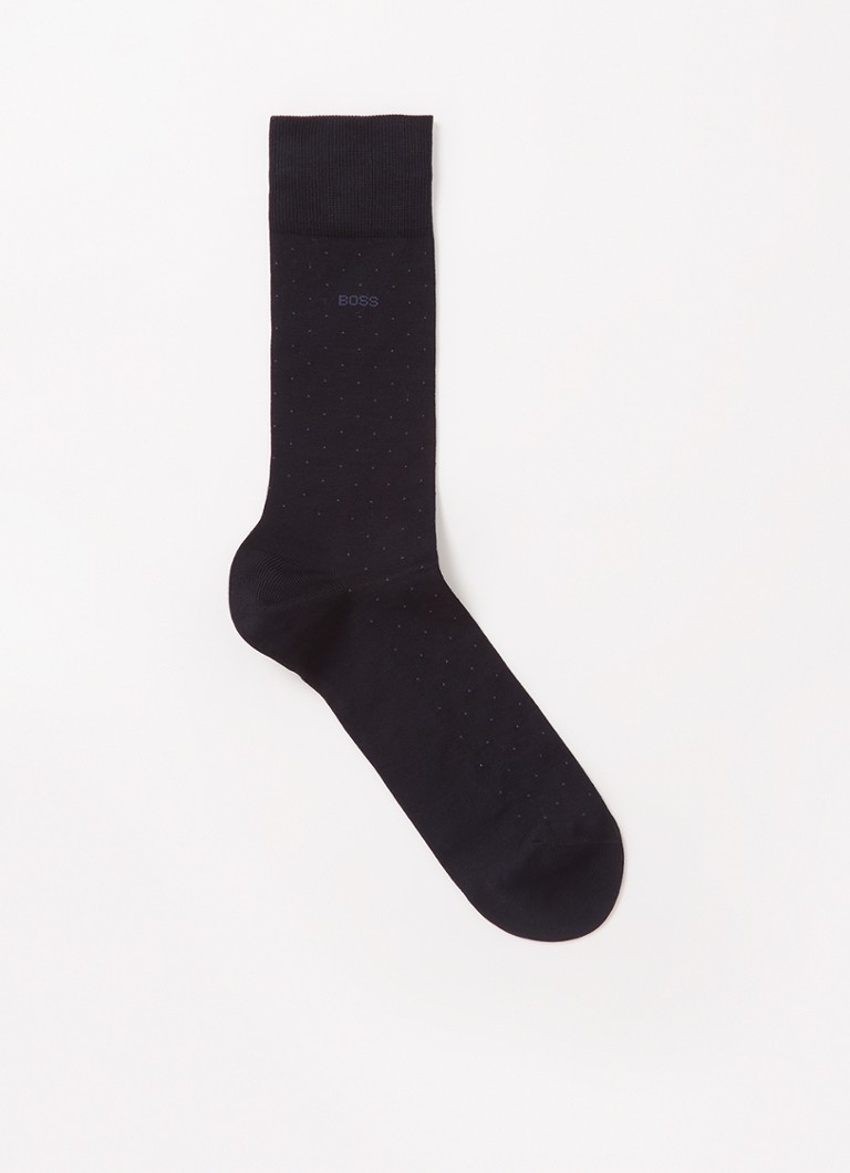 BOSS Heren George sokken met stippenprint in de kleur Donkerblauw