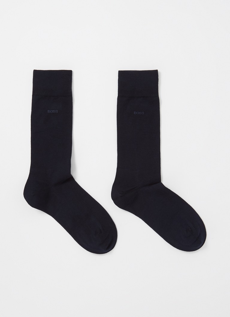 BOSS Heren Marc sokken met logo in de kleur Donkerblauw