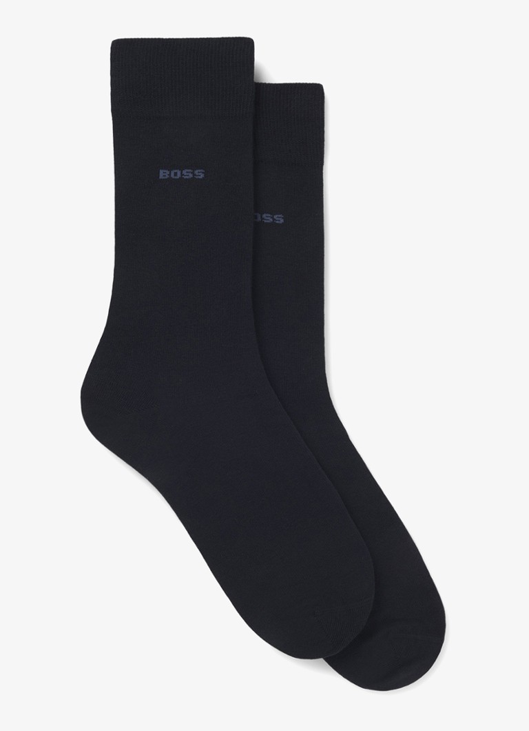 BOSS Heren Sokken met logo in de kleur Donkerblauw
