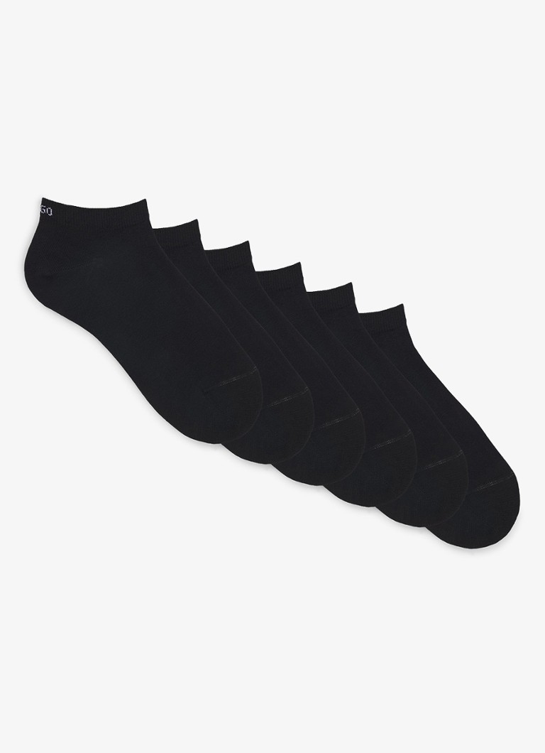HUGO Heren Sneakersokken in 6-pack in de kleur Zwart
