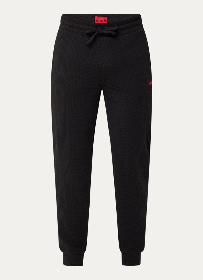 HUGO Heren Austin pyjamabroek met steekzakken in de kleur Zwart