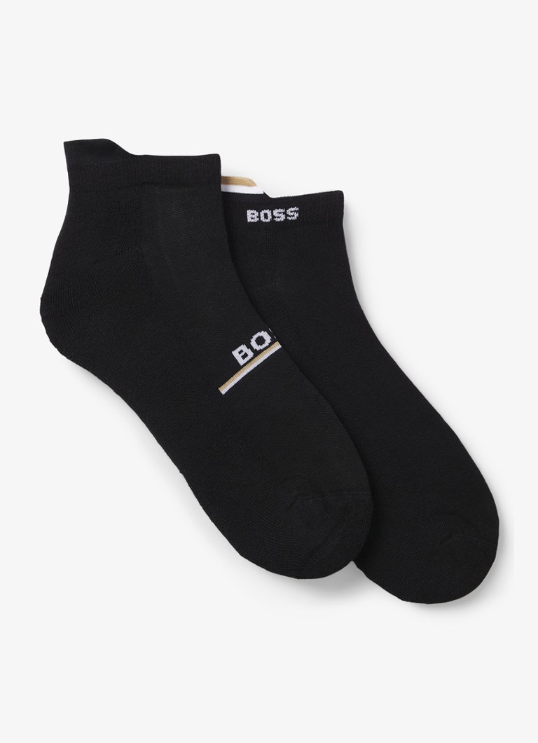 BOSS Heren Sokken in katoenblend in 2-pack in de kleur Zwart
