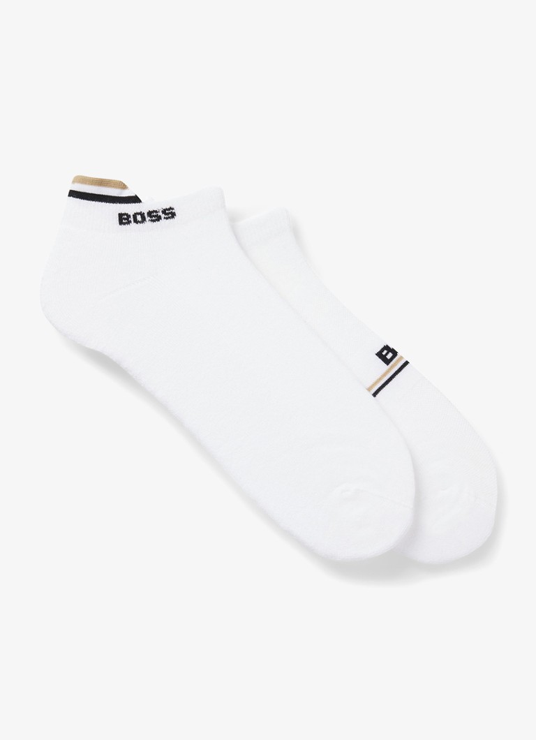 BOSS Heren Sokken in katoenblend in 2-pack in de kleur Wit