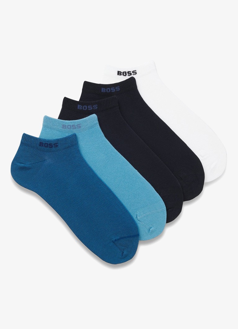 BOSS Heren Sokken met logo in 5-pack in de kleur Bright Blue-439 / Blauw