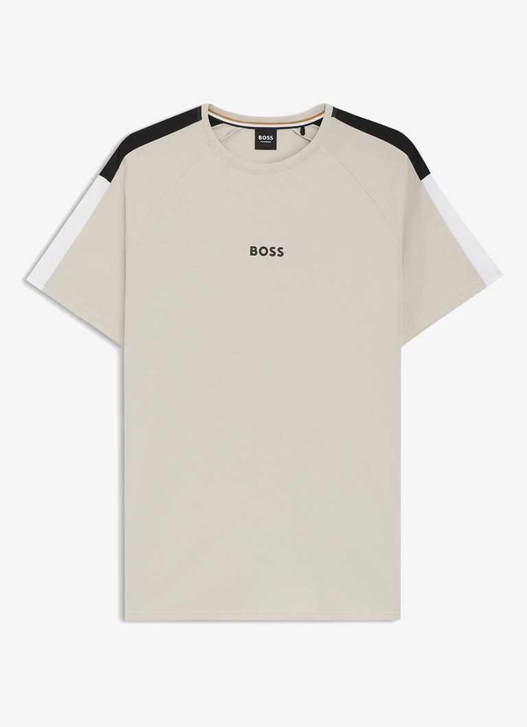 BOSS Heren T-shirt met logo in de kleur Beige