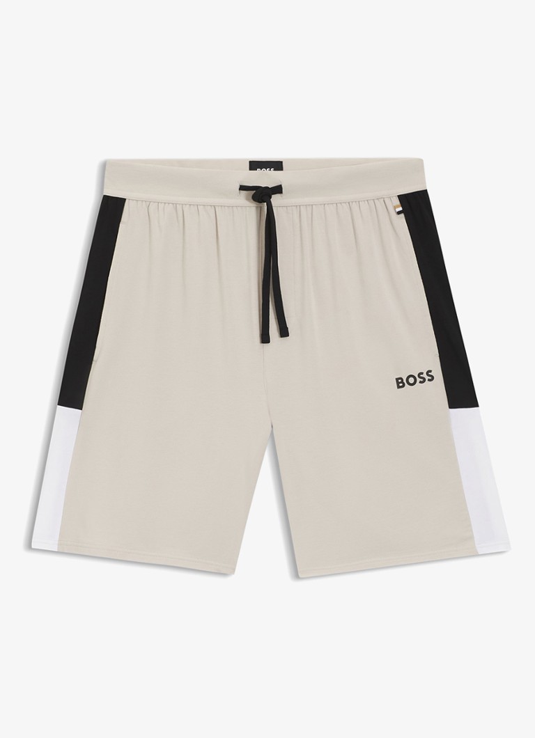 BOSS Heren Loose fit korte joggingsbroek met logo en trekkoord in de kleur Beige