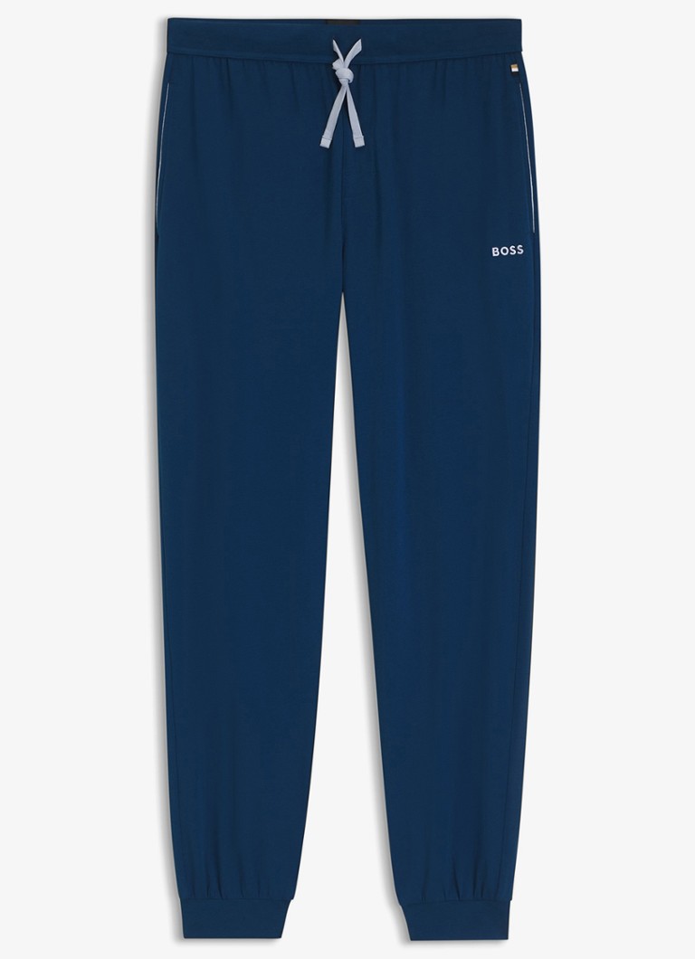 BOSS Heren Mix&Match pyjamabroek met logoborduring en steekzakken in de kleur
