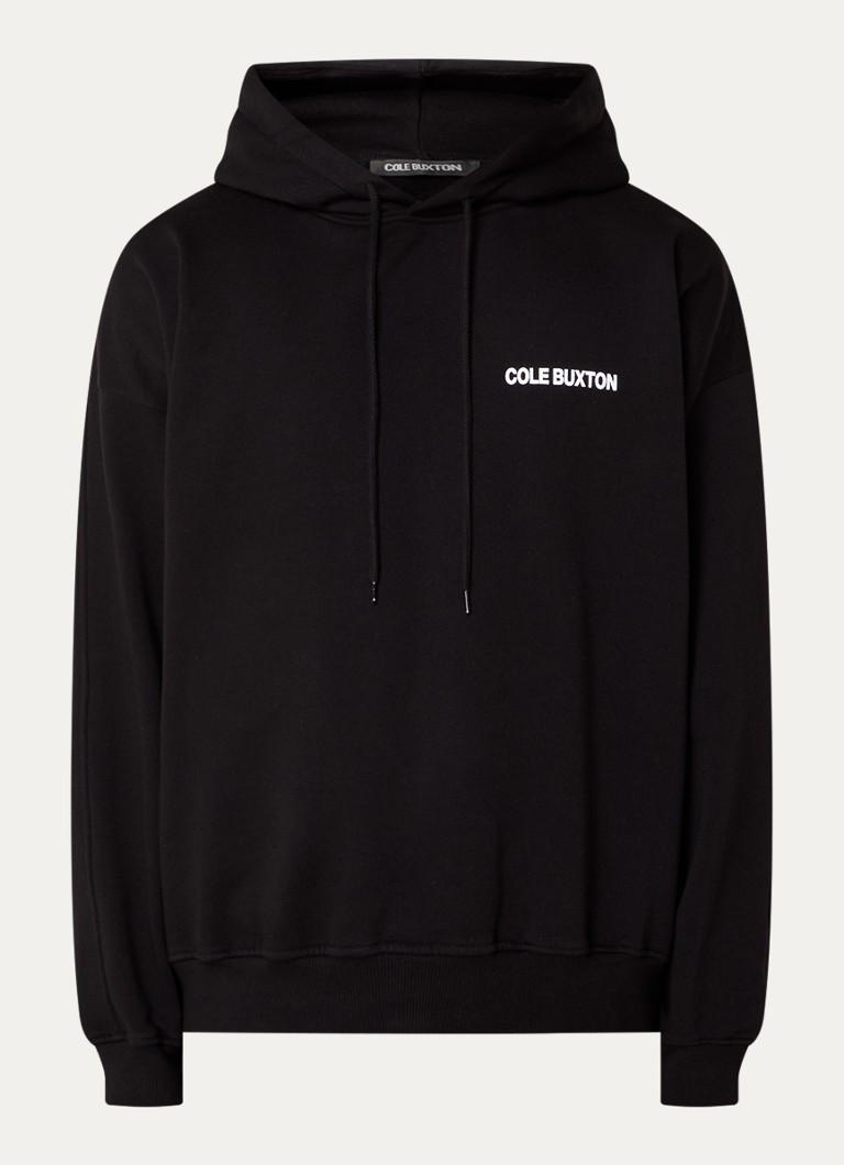 Cole Buxton Heren Hoodie met logo- en backprint in de kleur Zwart, maat: L