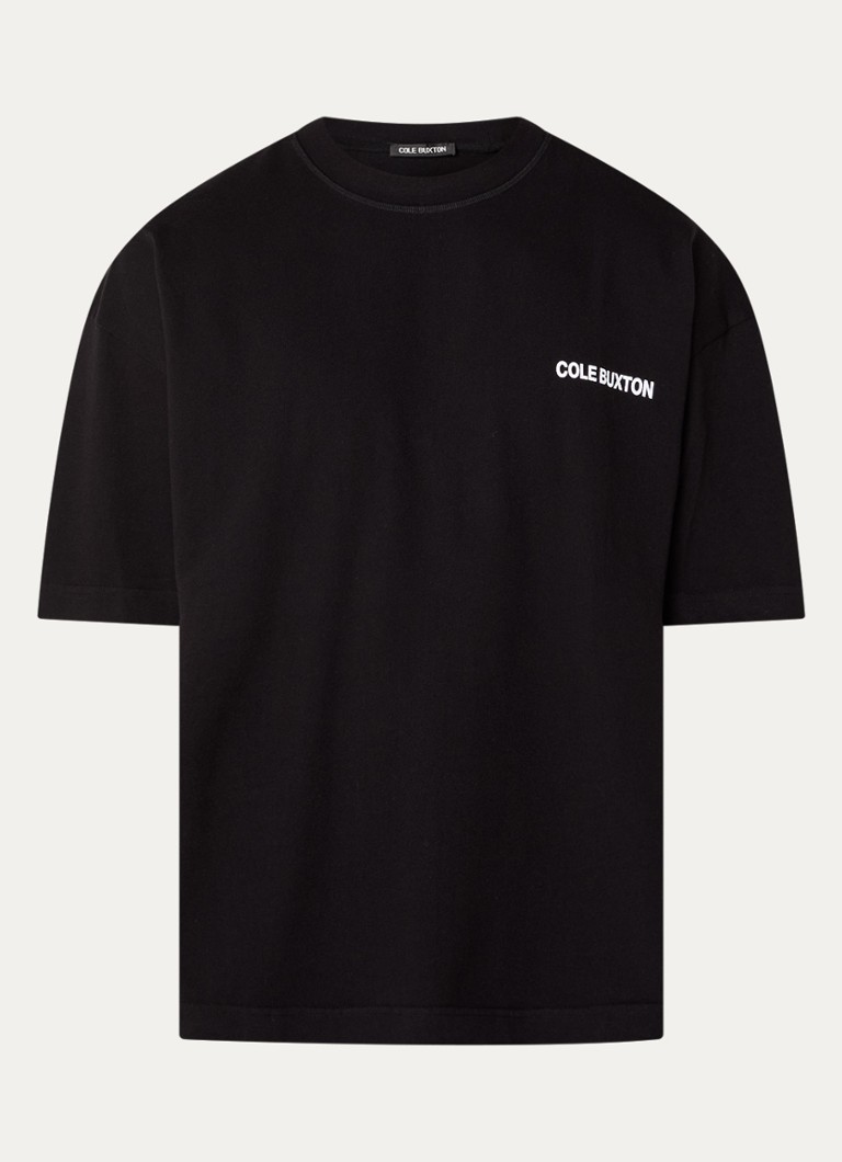 Cole Buxton Heren Sportswear T-shirt met logo- en backprint in de kleur Zwart, maat: XL