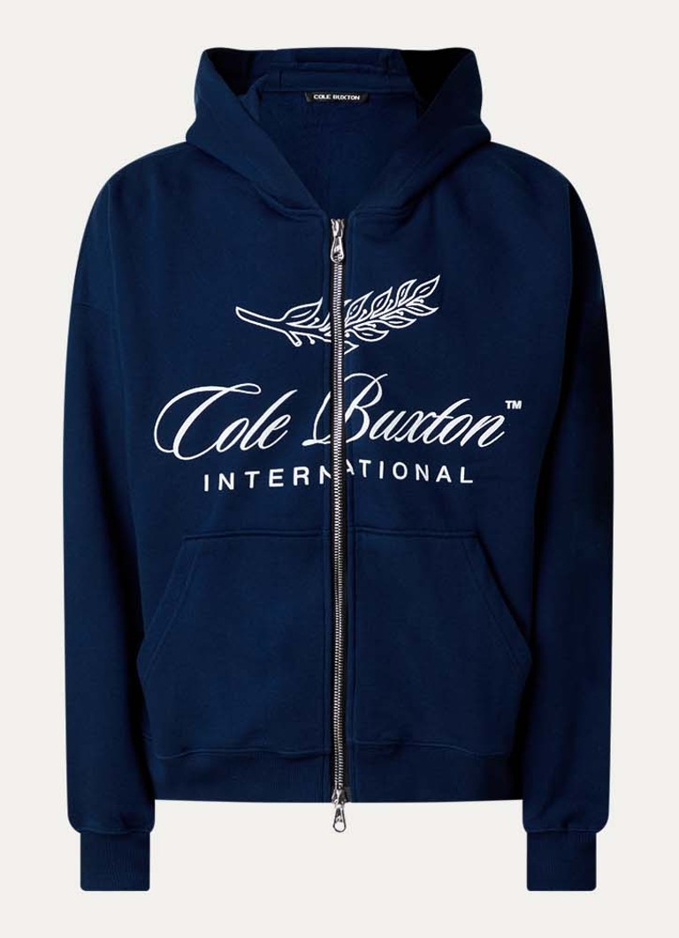 Cole Buxton Heren Sweatvest met capuchon en steekzakken in de kleur Donkerblauw, maat: M