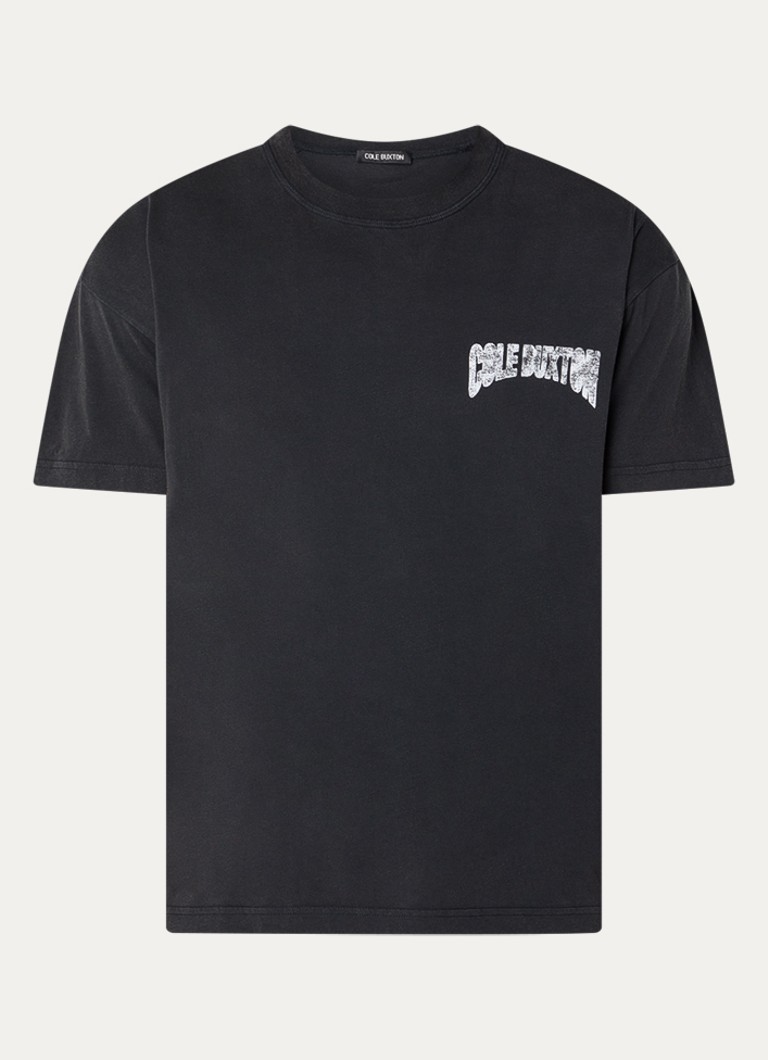 Cole Buxton Heren T-shirt met logo- en backprint in de kleur Antraciet, maat: L