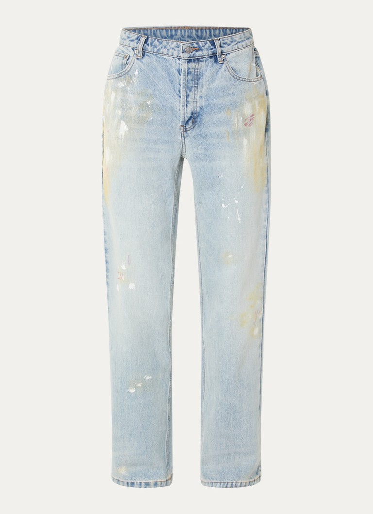 Cole Buxton Heren Straight fit jeans met lichte wassing en steekzakken in de kleur Indigo, maat: 30