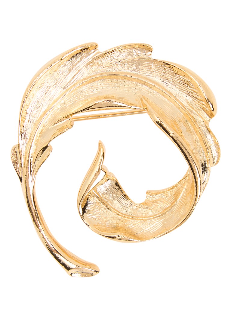 Kroonjuweeltjes Dames Acanthe Blad broche verguld in de kleur Goud, maat: OS
