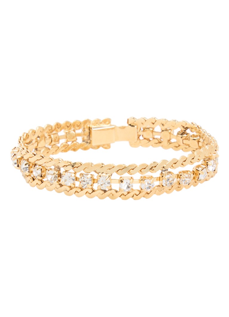 Kroonjuweeltjes Dames Kristal Tennis armband verguld in de kleur Goud, maat: OS