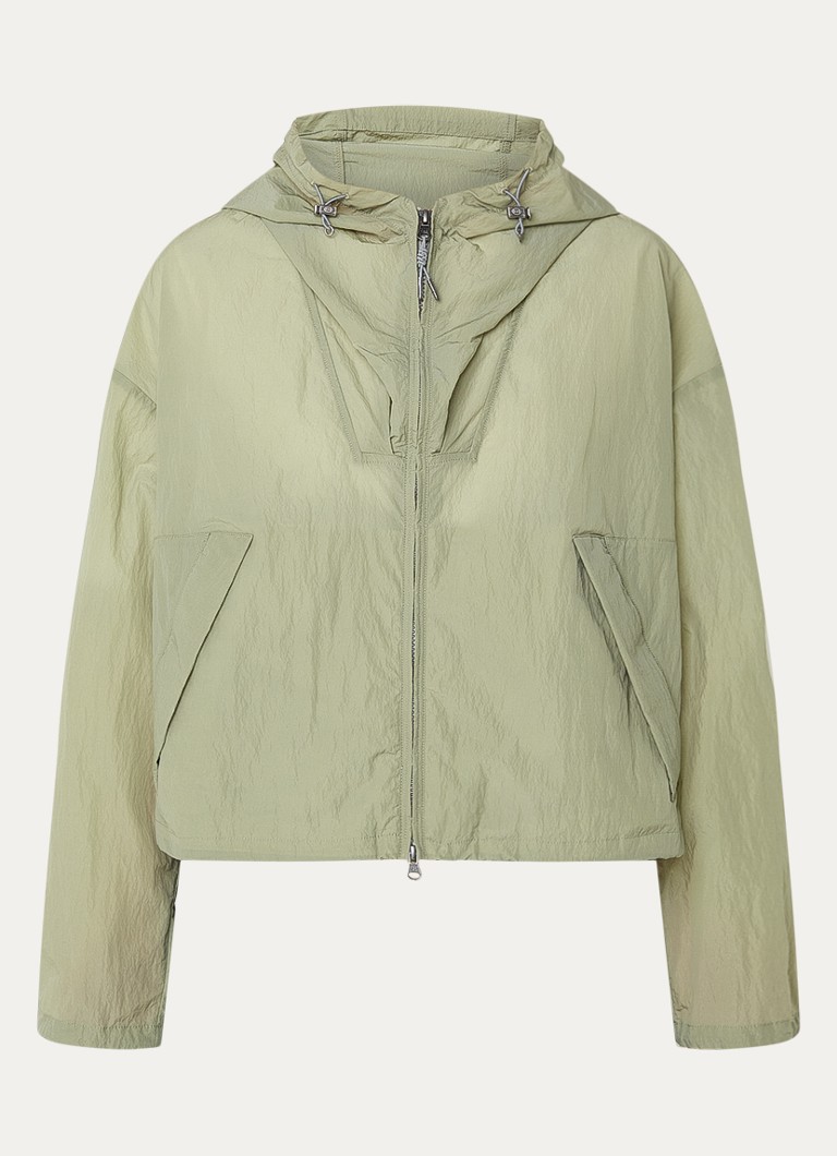 Parajumpers Dames Eka windjack met logoborduring en capuchon in de kleur Lindegroen, maat: M