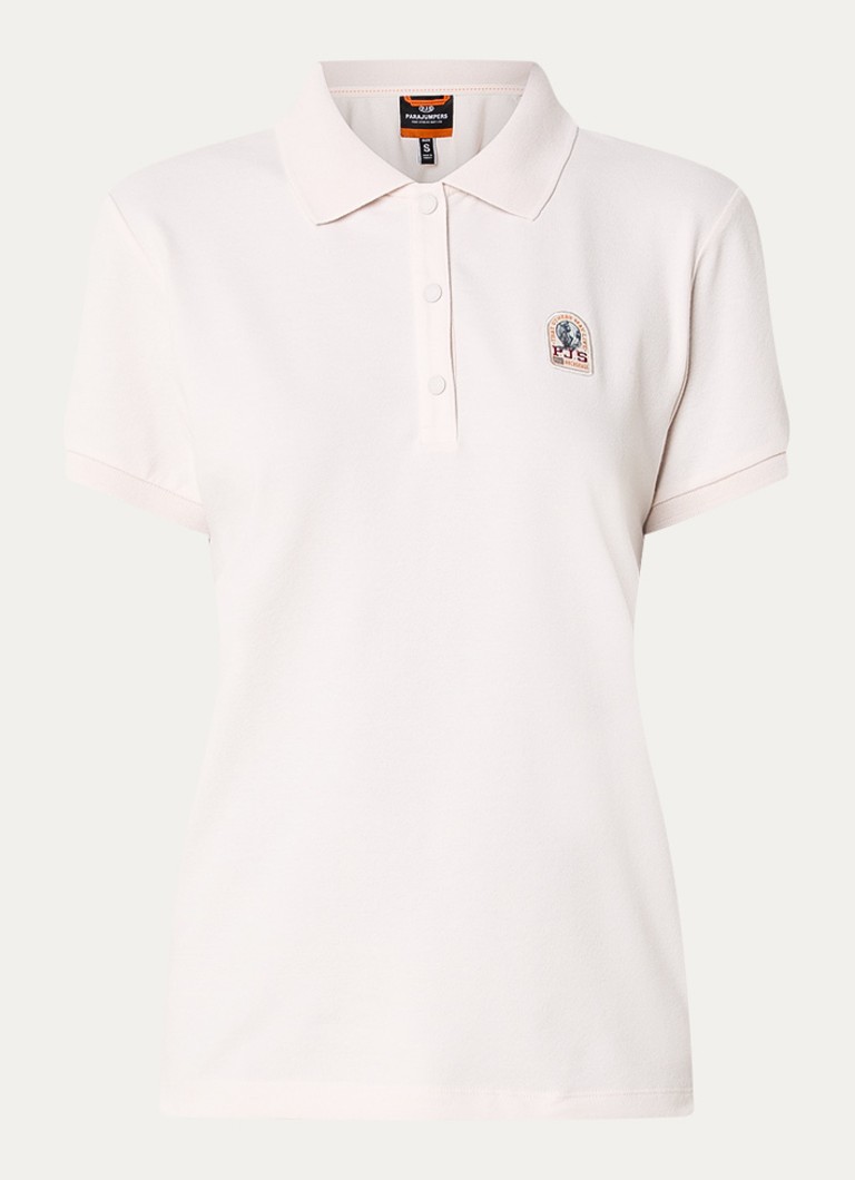 Parajumpers Dames Enif polo van piqué katoen met logo in de kleur Lichtroze, maat: L