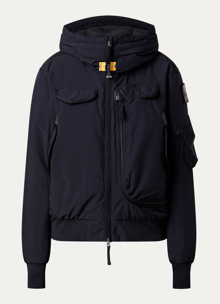 Parajumpers Dames Gobi gewatteerd bomberjack met donsvulling en logo in de kleur Zwart, maat: L