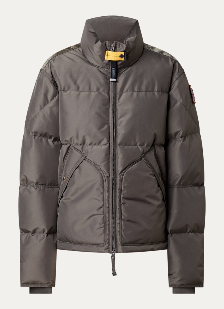 Parajumpers Dames Mallery puffer jack met donsvulling en logo in de kleur Olijfgroen, maat: XS