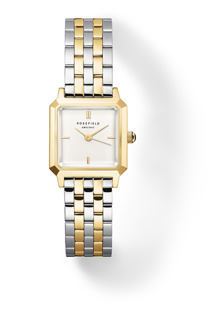 Rosefield Dames The Boxelle Duotone horloge BWDSG-B03 in de kleur Goud, maat: 19.5mm