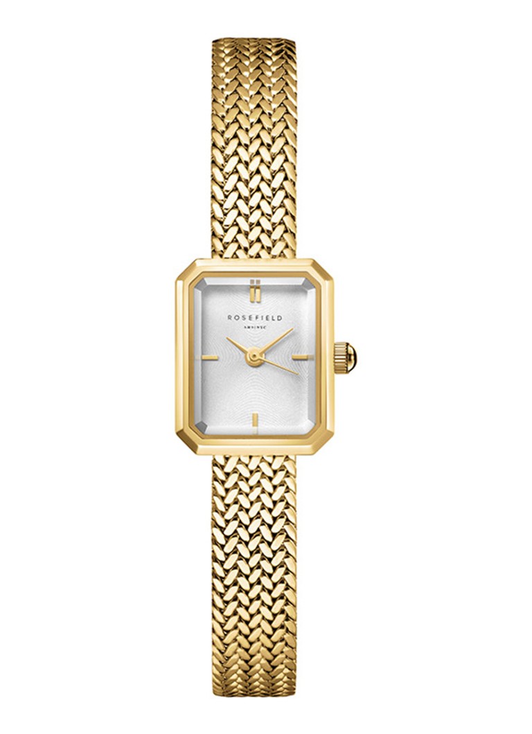 Rosefield Dames Mini Octagon horloge MWGMG-M01 in de kleur Goud, maat: 15x18.5mm