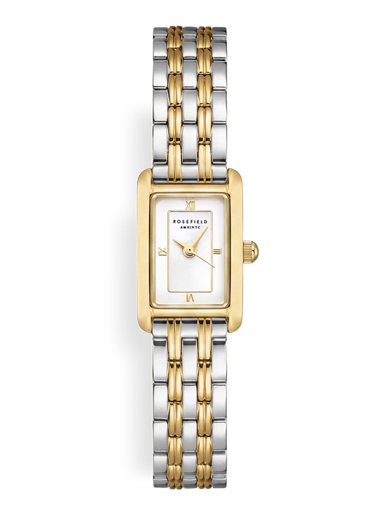 Rosefield Dames Mini Heirloom horloge in de kleur MWDSD-M10 - zilver/goud, maat: 14x23MM