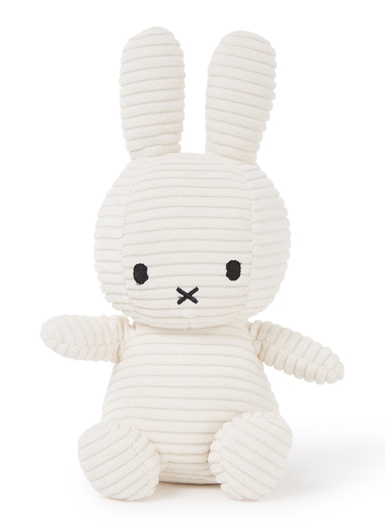 Nijntje Meisjes Miffy knuffel van corduroy 23 cm in de kleur Gebroken wit, maat: 23 CM