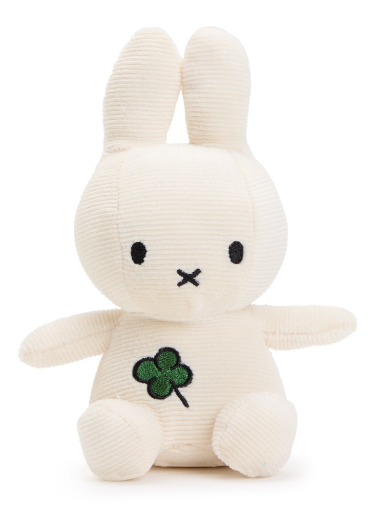 Nijntje Nijntje Klavertje Vier knuffel van corduroy 18 cm in de kleur Gebroken wit, maat: 18 CM