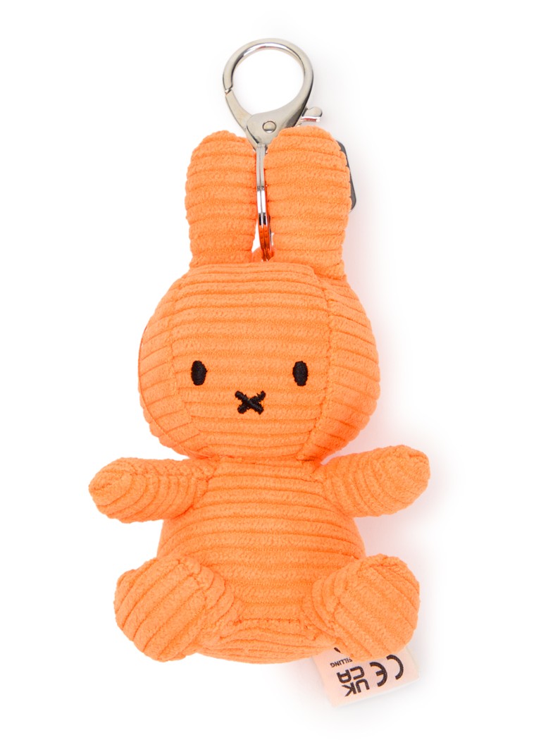 Nijntje Dames Miffy sleutelhanger van corduroy 10 cm in de kleur Oranje, maat: 10 CM