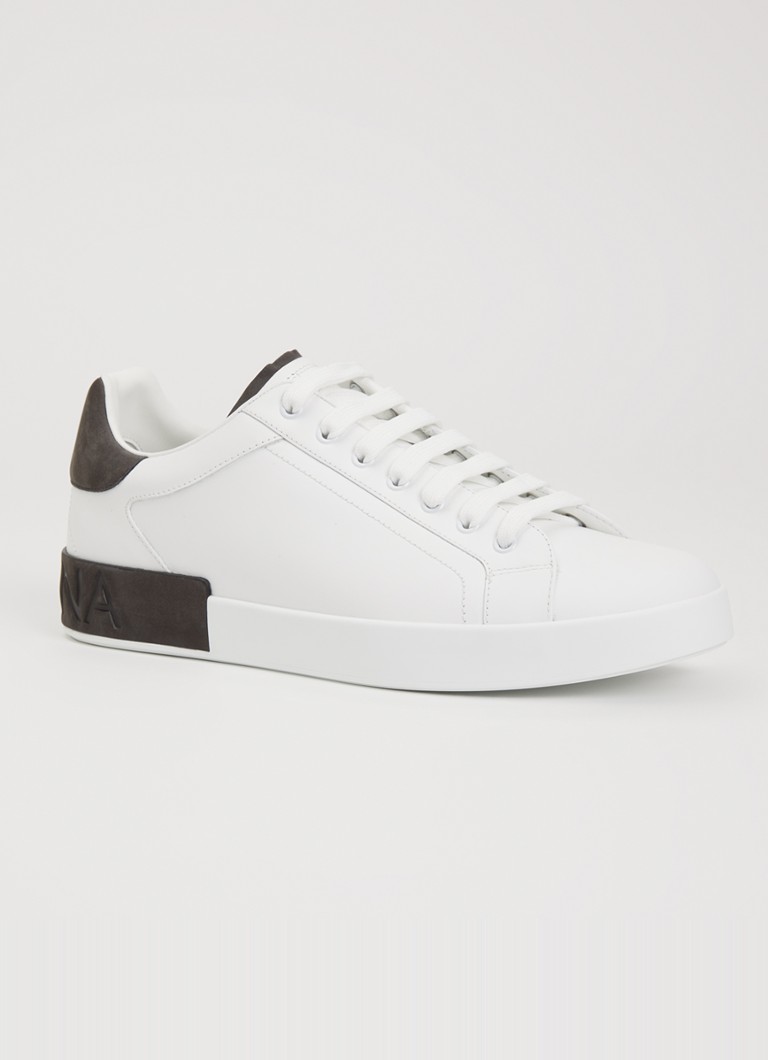 Dolce & Gabbana Heren Portofino sneaker van kalfsleer in de kleur Wit, maat: 40