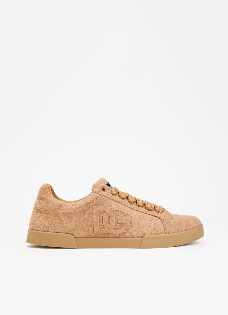 Dolce & Gabbana Heren Portofino sneaker in wolblend in de kleur Naturel, maat: 43