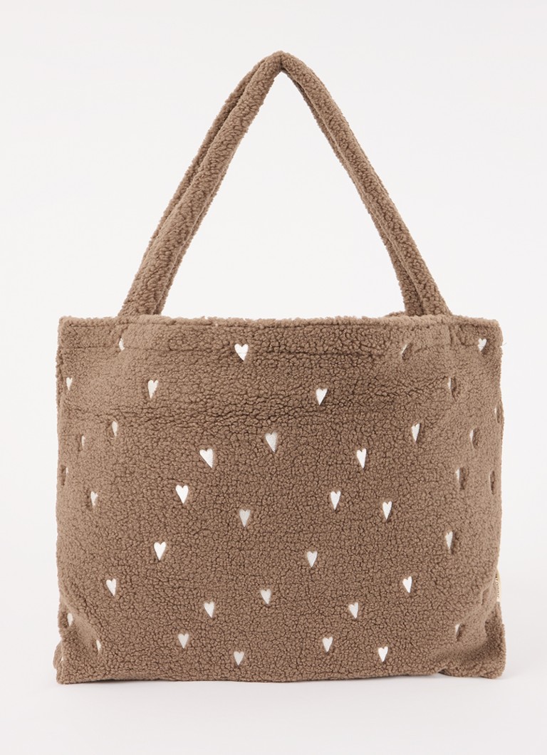 Studio Noos Dames Hearts Mom-Bag van teddy met borduring
