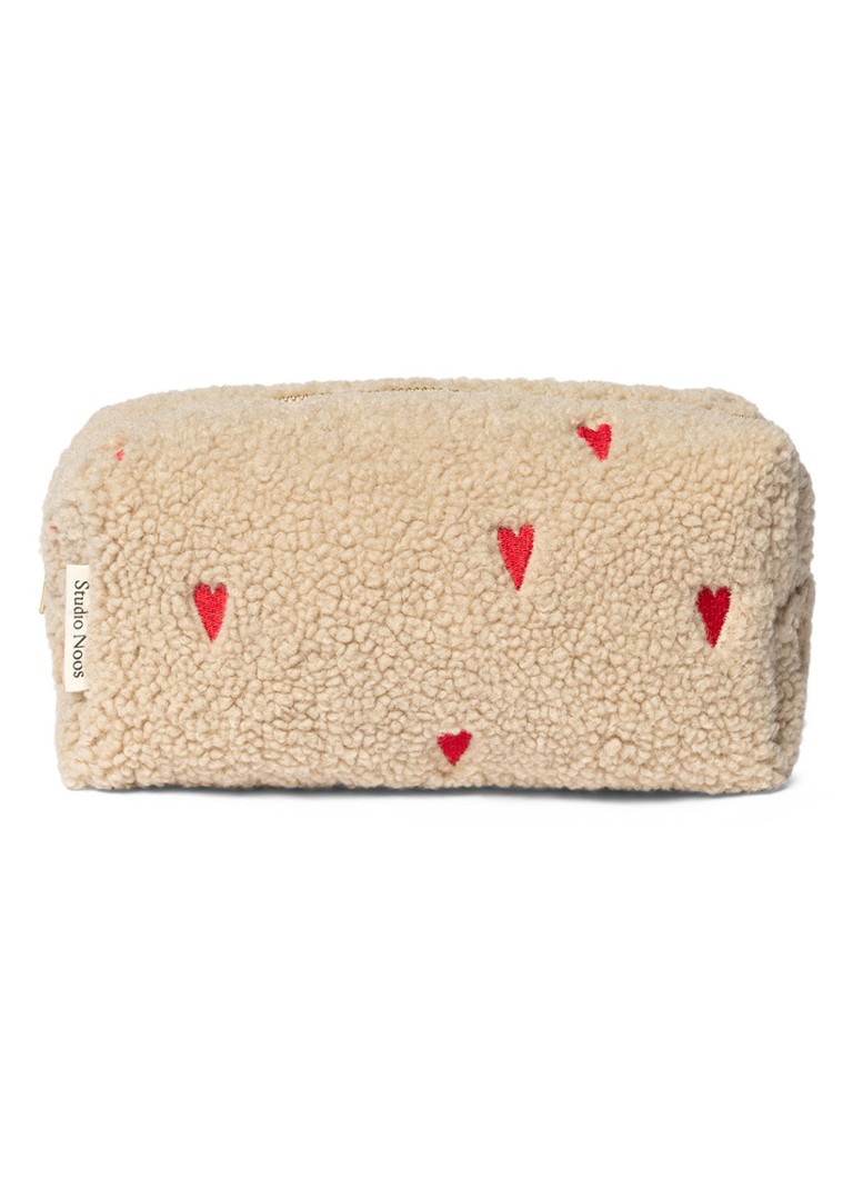 Studio Noos Hearts make-up tas van teddy Beige - Deal