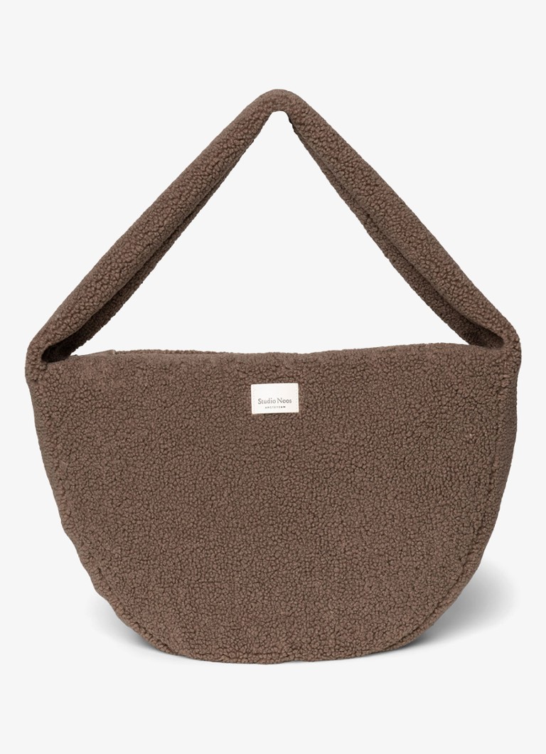Studio Noos Dames Crossbodytas van teddy in de kleur Bruin, maat: One Size