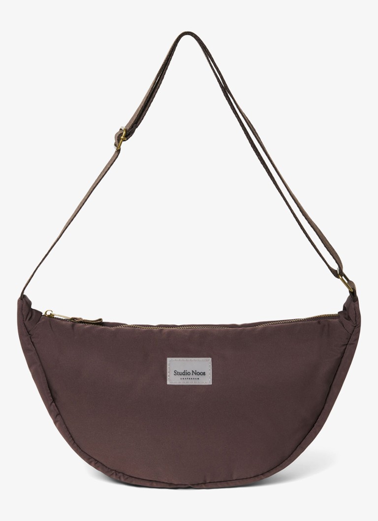 Studio Noos Dames Puffy crossbodytas met verstelbare schouderriem in de kleur Donkerbruin, maat: ONE SIZE