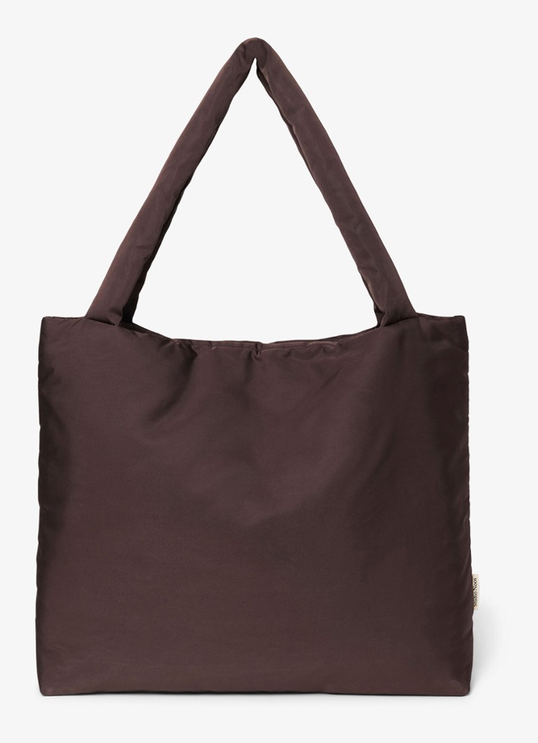 Studio Noos Dames Puffy gewatteerde Mom-Bag met logo in de kleur Bruin, maat: ONE SIZE