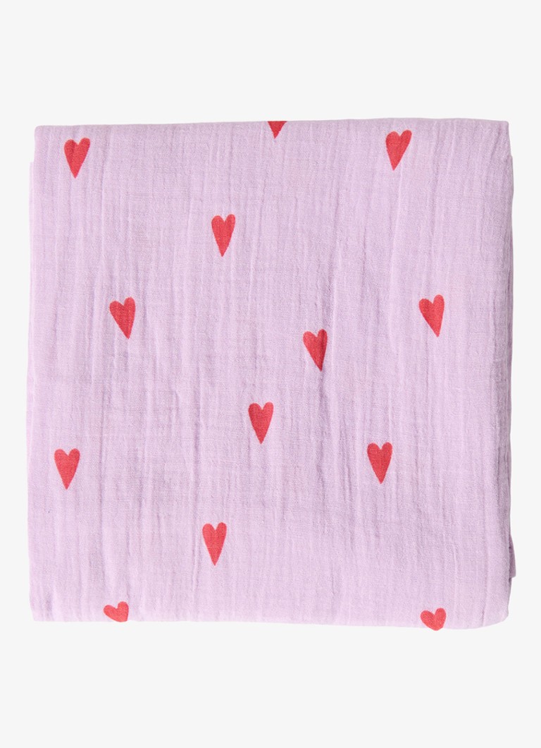Studio Noos Neutral Hearts 100% katoen | 120x120 cm in de kleur Beige, maat: 120x120