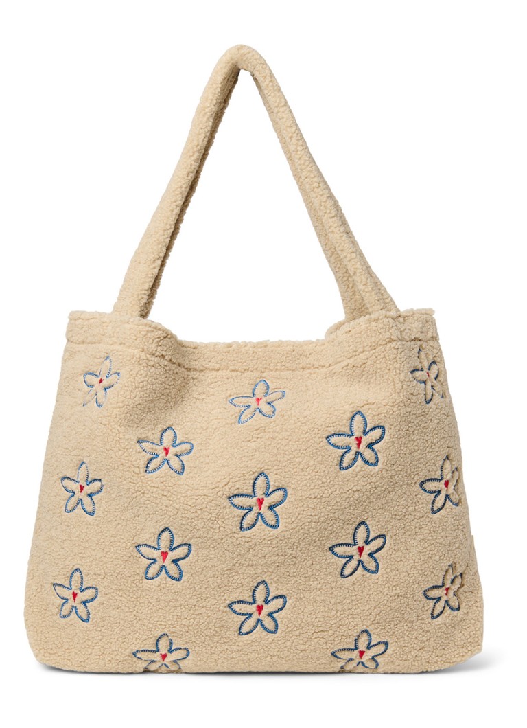 Studio Noos Dames Schoudertas van teddy met bloemenprint