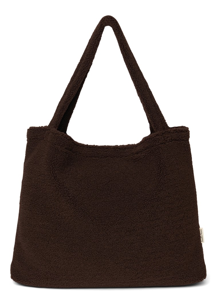 Studio Noos Dames Mom Bag shopper van teddy in de kleur Chocoladebruin, maat: OS