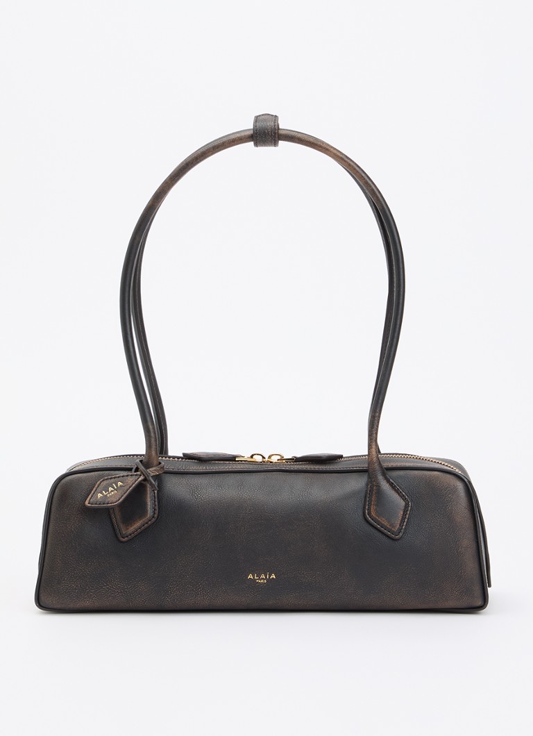 Alaïa Dames Le Teckel Medium schoudertas van geitenleer in de kleur Donkerbruin, maat: ONE SIZE