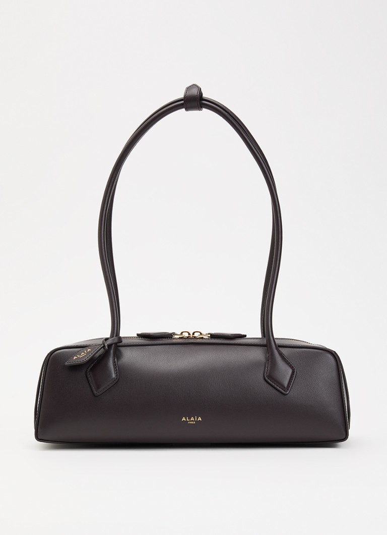 Alaïa Dames Le Teckel Medium schoudertas van geitenleer in de kleur Chocoladebruin, maat: ONE SIZE