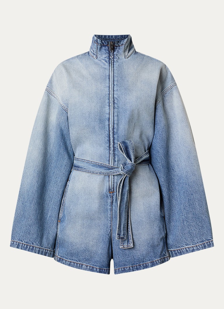 Alaïa Dames Straight fit jumpsuit van denim in de kleur Indigo, maat: 38