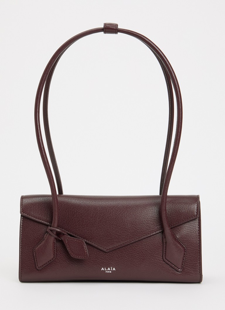 Alaïa Dames Le Teckel Flap Small schoudertas van geitenleer in de kleur Bordeauxrood, maat: ONE SIZE